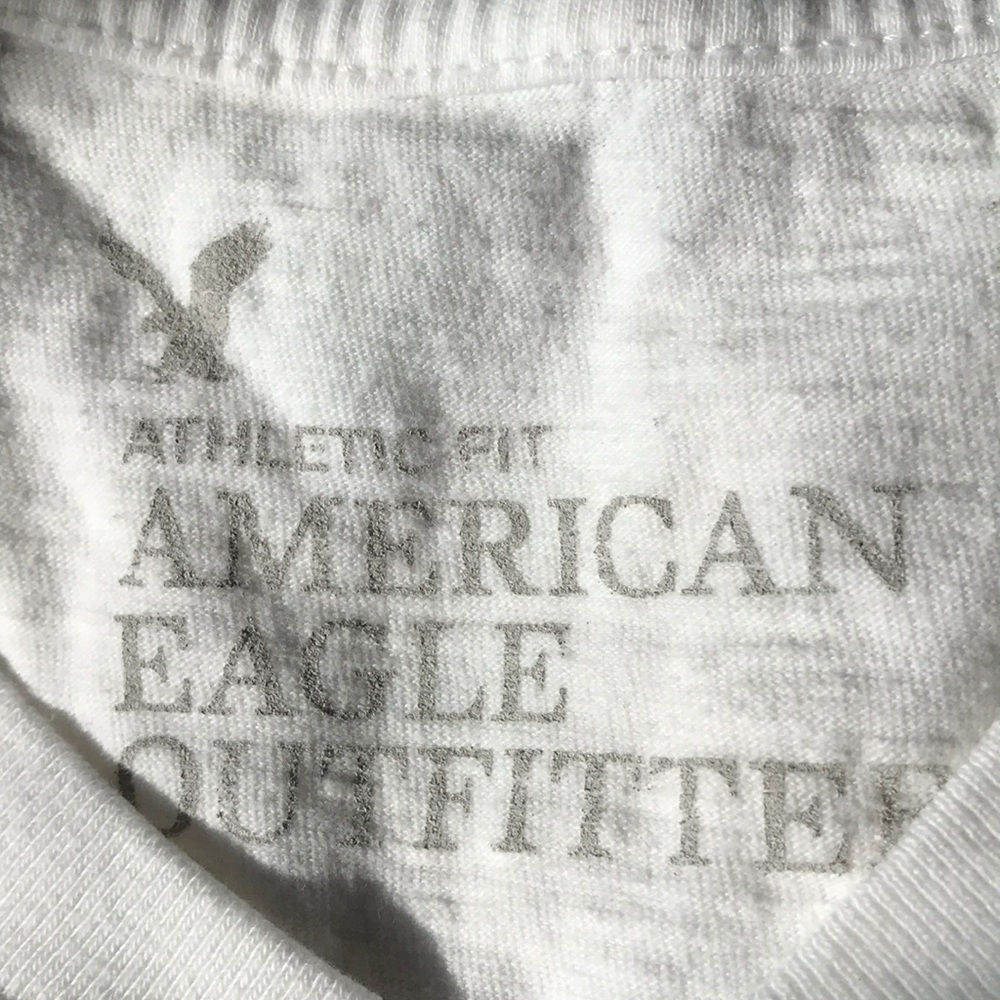 AEO athletic fit white v-neck t